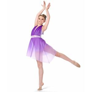 Dance Costume Wish Come True V2125 Medium Child Purple Dress Lyrical Sequin